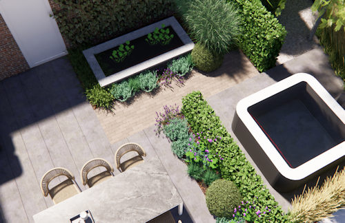 Kleine stadstuin in Roosendaal inclusief jacuzzi