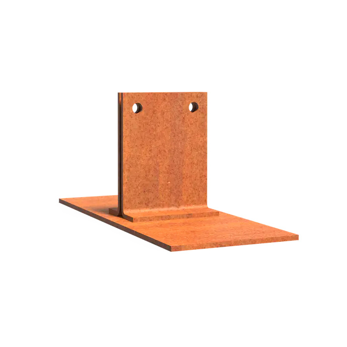 Opzet dakvoet 200 x 80 x 83 mm cortenstaal