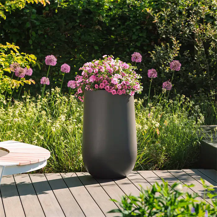 LORA polyester 80x40 cm ronde plantenbak