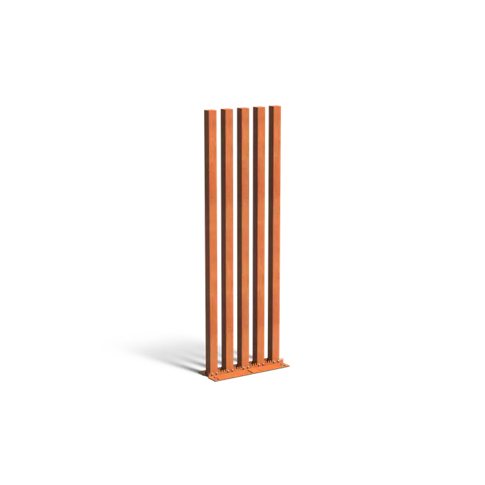 Tuinpaal set 5 stuks corten 100 x h. 300 cm afbeelding 1