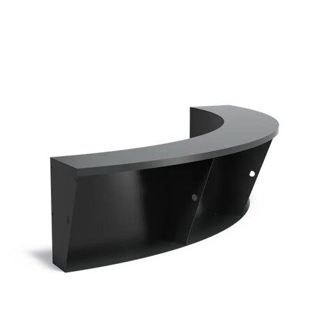 Keerwand + zitrand aluminium 200  x 60 cm binnenbocht