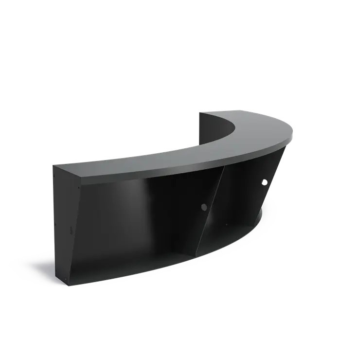 Keerwand + zitrand aluminium 200 x 60 cm binnenbocht afbeelding 1