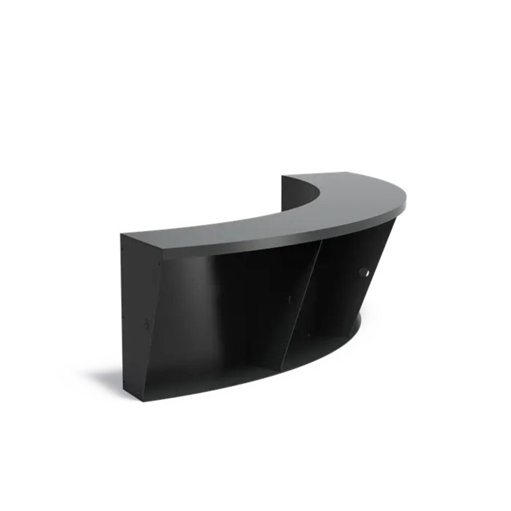 Keerwand + zitrand aluminium 150  x 60 cm binnenbocht