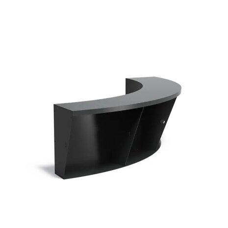 Keerwand + zitrand aluminium 150  x 60 cm binnenbocht