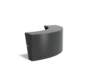 Keerwand + zitrand aluminium 150 x 60 cm buitenbocht Keerwand + zitrand aluminium 150 x 60 cm buitenbocht