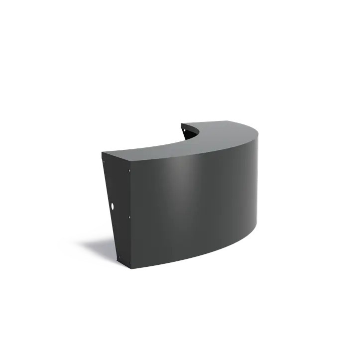 Keerwand + zitrand aluminium 150 x 60 cm buitenbocht afbeelding 1