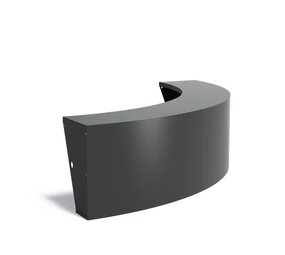 Keerwand + zitrand aluminium 200 x 60 cm buitenbocht Keerwand + zitrand aluminium 200 x 60 cm buitenbocht