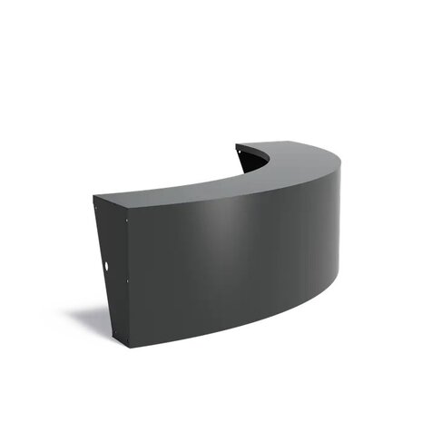 Keerwand + zitrand aluminium 200  x 60 cm buitenbocht