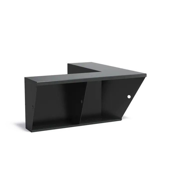 Keerwand + zitrand aluminium 100 x 100 x 60 cm binnenhoek afbeelding 1