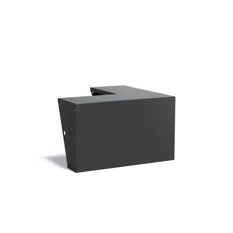 Keerwand + zitrand aluminium 100 x 100 x 60 cm buitenhoek