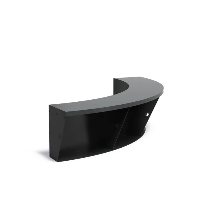 Keerwand + zitrand aluminium 150 x 50 cm binnenbocht afbeelding 1