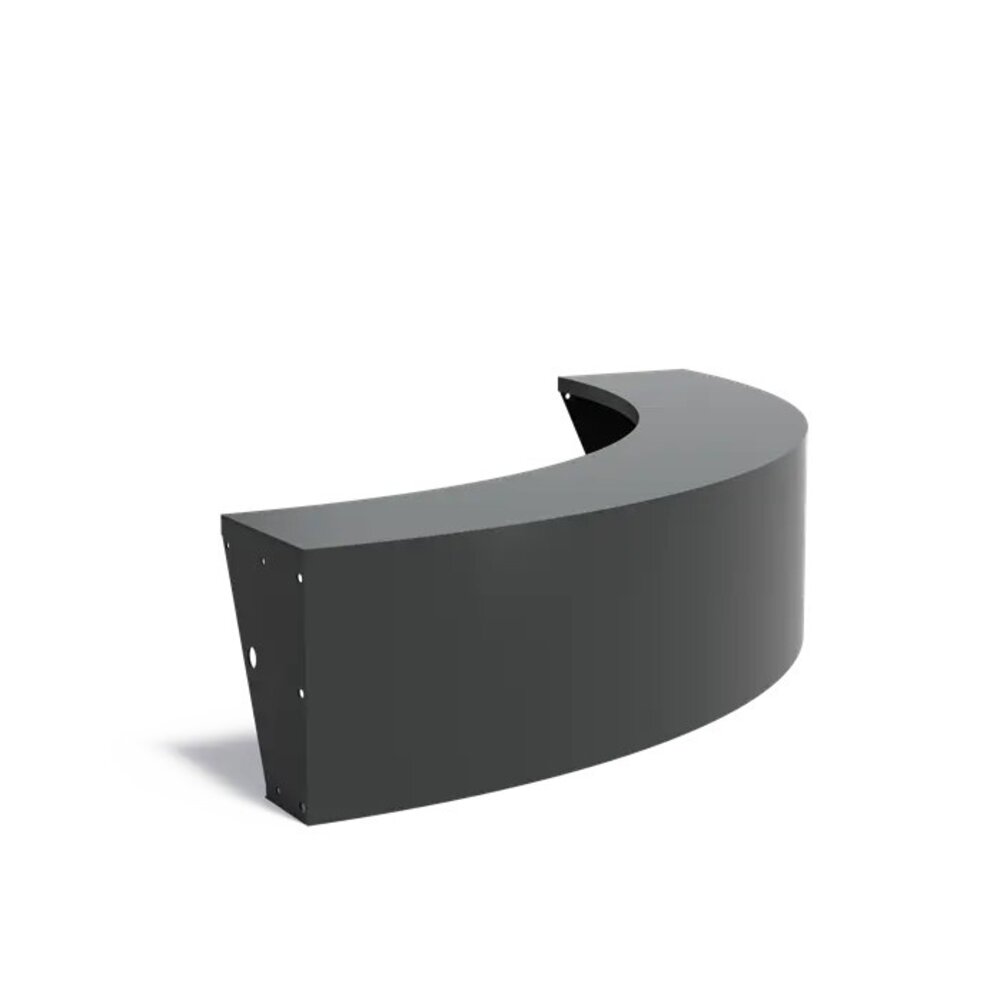 Keerwand + zitrand aluminium 200 x 50 cm buitenbocht Keerwand + zitrand aluminium 200 x 50 cm buitenbocht