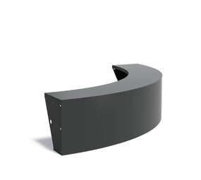 Keerwand + zitrand aluminium 200  x 50 cm buitenbocht