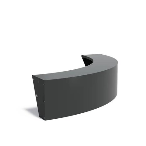 Keerwand + zitrand aluminium 200 x 50 cm buitenbocht Keerwand + zitrand aluminium 200 x 50 cm buitenbocht