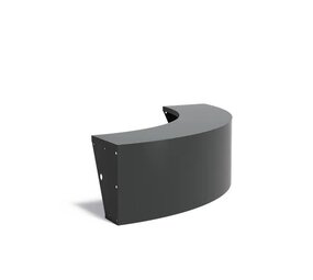 Keerwand + zitrand aluminium 150  x 50 cm buitenbocht