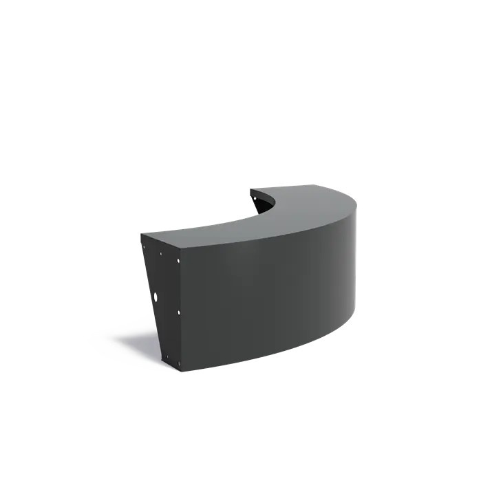 Keerwand + zitrand aluminium 150 x 50 cm buitenbocht afbeelding 1