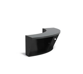 Keerwand + zitrand aluminium 100  x 50 cm binnenbocht