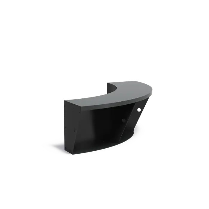 Keerwand + zitrand aluminium 100 x 50 cm binnenbocht afbeelding 1