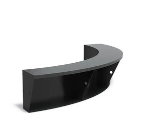 Keerwand + zitrand aluminium 200  x 50 cm binnenbocht