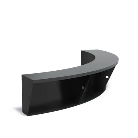 Keerwand + zitrand aluminium 200 x 50 cm binnenbocht Keerwand + zitrand aluminium 200 x 50 cm binnenbocht