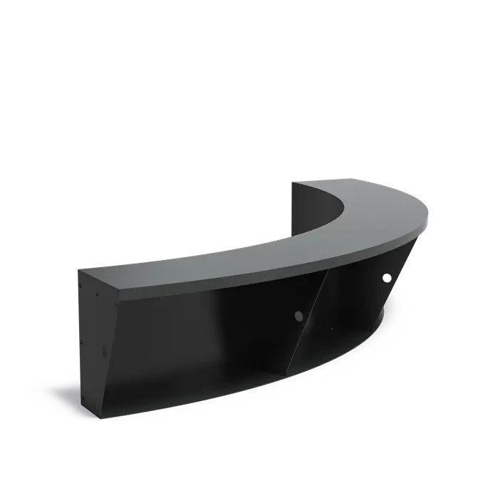 Keerwand + zitrand aluminium 200 x 50 cm binnenbocht afbeelding 1