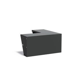 Keerwand + zitrand aluminium 100 x 100 x 50 cm buitenhoek