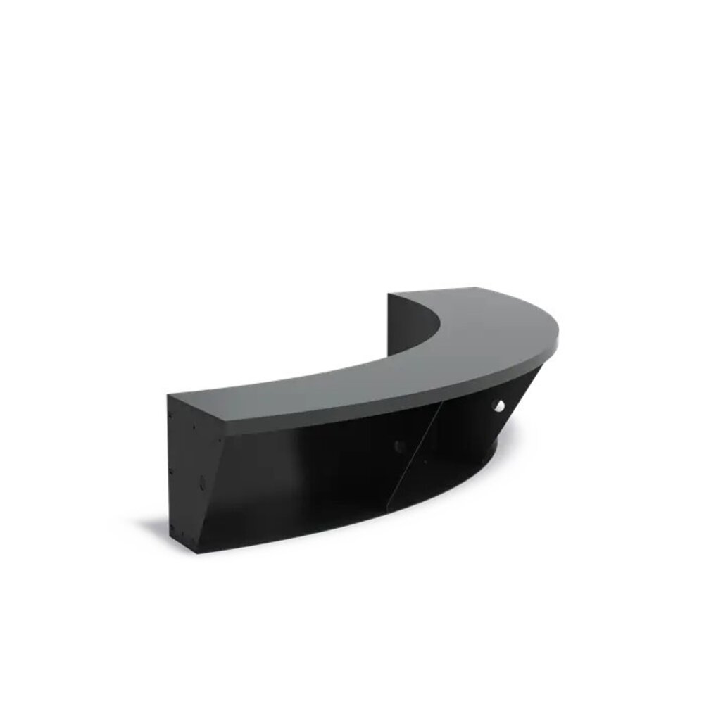 Keerwand + zitrand aluminium 150 x 40 cm binnenbocht Keerwand + zitrand aluminium 150 x 40 cm binnenbocht