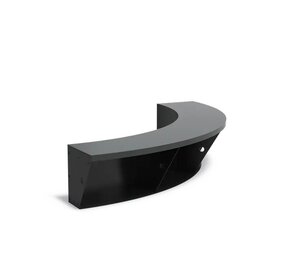 Keerwand + zitrand aluminium 150 x 40 cm binnenbocht Keerwand + zitrand aluminium 150 x 40 cm binnenbocht