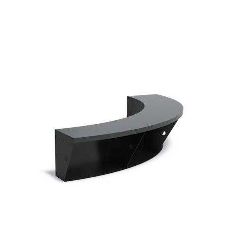 Keerwand + zitrand aluminium 150 x 40 cm binnenbocht Keerwand + zitrand aluminium 150 x 40 cm binnenbocht