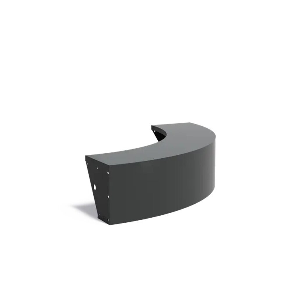 Keerwand + zitrand aluminium 150 x 40 cm buitenbocht Keerwand + zitrand aluminium 150 x 40 cm buitenbocht