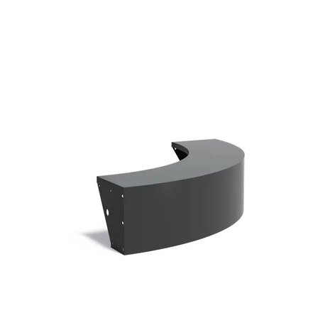 Keerwand + zitrand aluminium 150 x 40 cm buitenbocht Keerwand + zitrand aluminium 150 x 40 cm buitenbocht