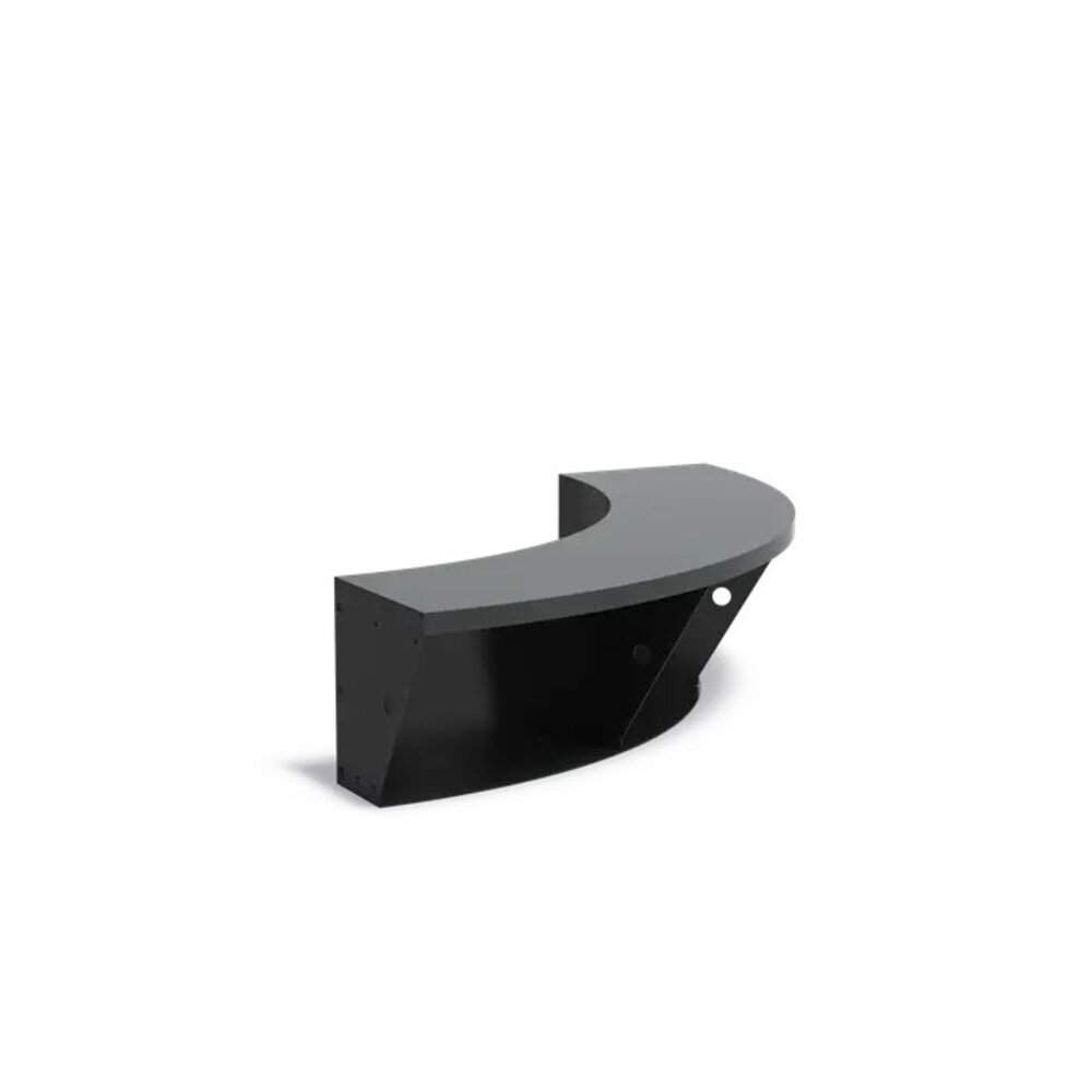 Keerwand + zitrand aluminium 100 x 40 cm binnenbocht Keerwand + zitrand aluminium 100 x 40 cm binnenbocht