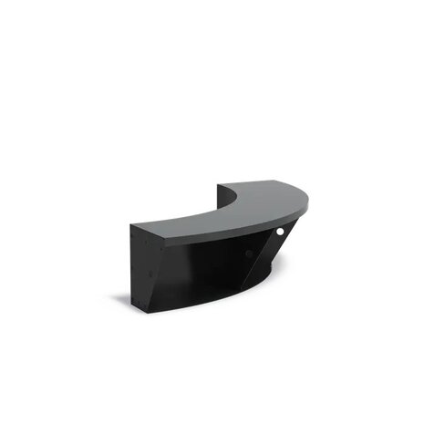 Keerwand + zitrand aluminium 100 x 40 cm binnenbocht Keerwand + zitrand aluminium 100 x 40 cm binnenbocht