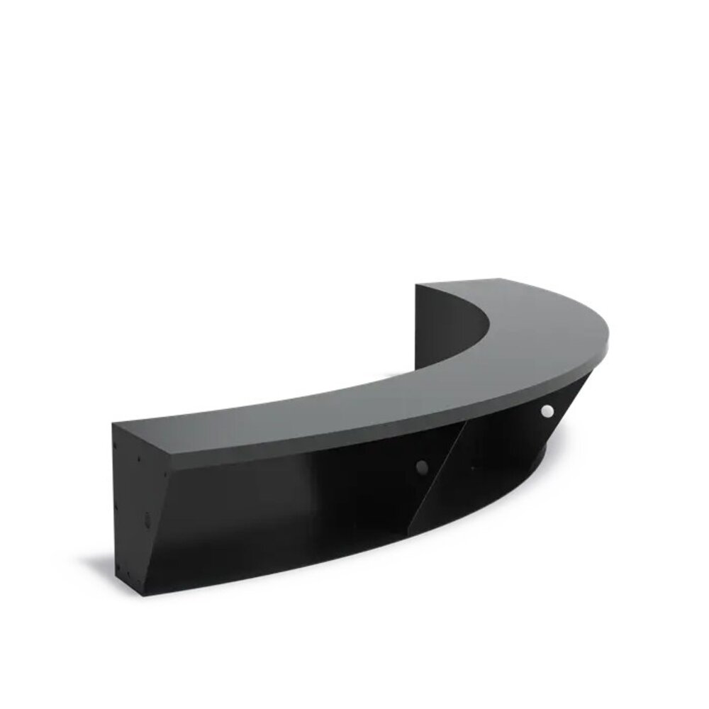 Keerwand + zitrand aluminium 200 x 40 cm binnenbocht Keerwand + zitrand aluminium 200 x 40 cm binnenbocht