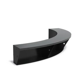 Keerwand + zitrand aluminium 200 x 40 cm binnenbocht Keerwand + zitrand aluminium 200 x 40 cm binnenbocht