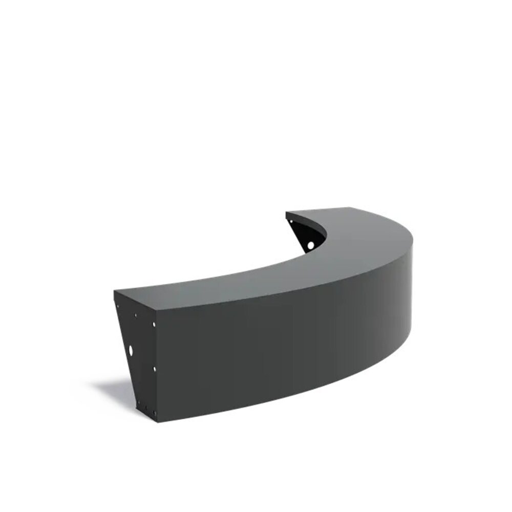 Keerwand + zitrand aluminium 200 x 40 cm buitenbocht Keerwand + zitrand aluminium 200 x 40 cm buitenbocht