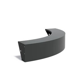 Keerwand + zitrand aluminium 200 x 40 cm buitenbocht Keerwand + zitrand aluminium 200 x 40 cm buitenbocht