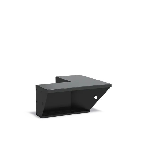 Keerwand + zitrand aluminium 50 x 50 x 40 cm binnenhoek
