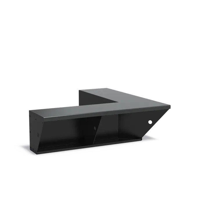 Keerwand + zitrand aluminium 100 x 100 x 40 cm binnenhoek