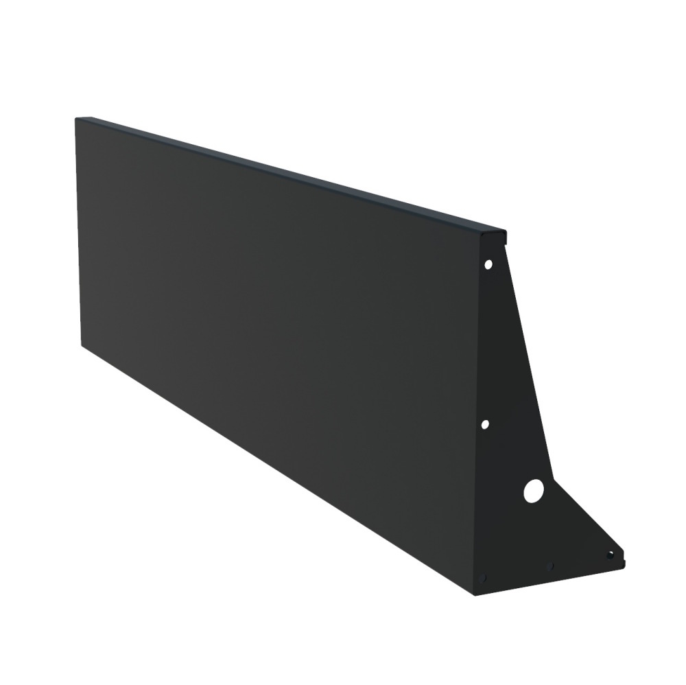 Keerwand aluminium 200 x 50 cm recht