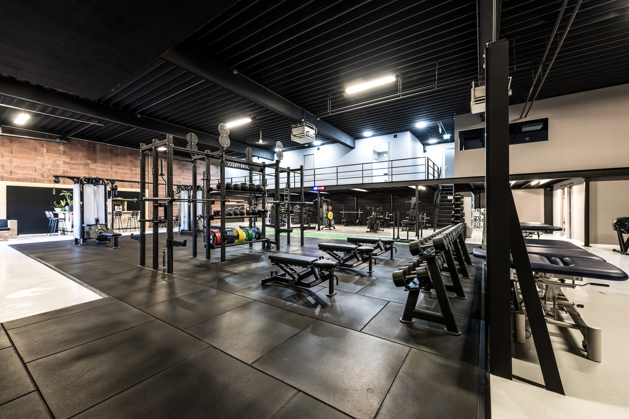 Physiotherapy training space fitted with professional fitness equipment
