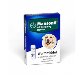 Mansonil Mansonil All Worm Dog Flavour 6 Tabletten Mansonil Mansonil All Worm Dog Flavour 6 Tabletten