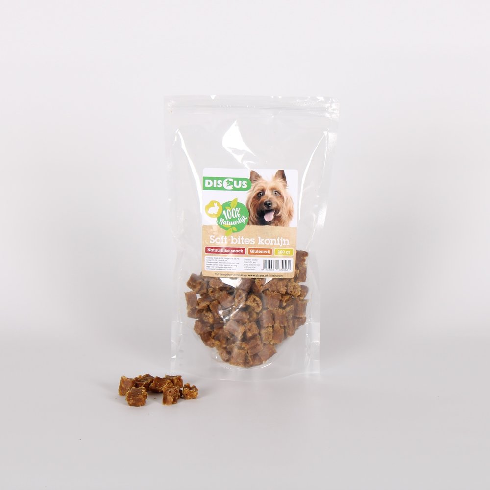 Discus Discus Naturals Soft Bites Konijn 100gram Discus Discus Naturals Soft Bites Konijn 100gram