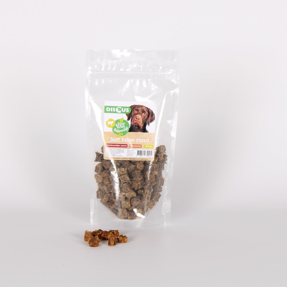 Discus Discus Naturals Soft Bites Rund 100gram Discus Discus Naturals Soft Bites Rund 100gram