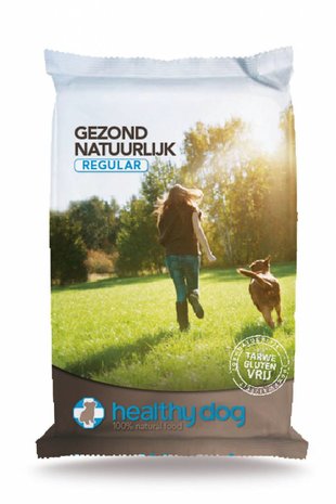 Healthy Dog Probiotica 12kg. Natuurlijke geperste brokken zonder tarwegluten met rundvlees  en probiotica