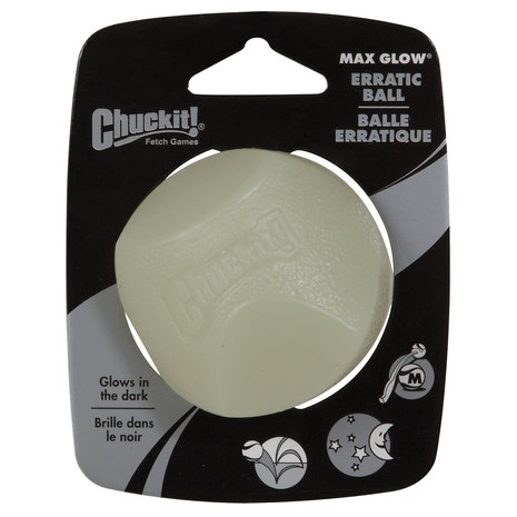 Chuckit Chuckit! Max Glow Medium erratic ball, glow in the dark hondenspeelbal Chuckit Chuckit! Max Glow Medium erratic ball, glow in the dark hondenspeelbal