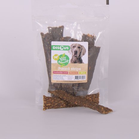 Discus Discus Naturals Vleesstrips Paard 100gr Discus Discus Naturals Vleesstrips Paard 100gr