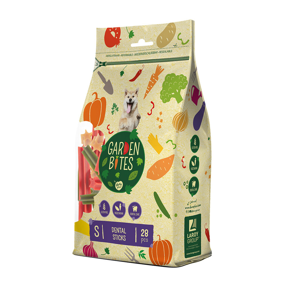 Duvo+ Garden Bites Dental Sticks ideaal voor honden met een dierlijk eiwit allergie of gluten-intolerantie