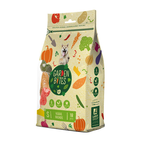 Duvo+ Garden Bites Veggie Friends een stevige snack voor honden met een dierlijk eiwit allergie of gluten-intolerantie Duvo+ Garden Bites Veggie Friends een stevige snack voor honden met een dierlijk eiwit allergie of gluten-intolerantie