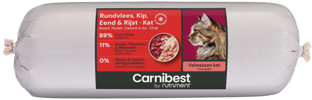 Carnibest kat Kip, eend en rijst 500 gr. Carnibest kat Kip, eend en rijst 500 gr.